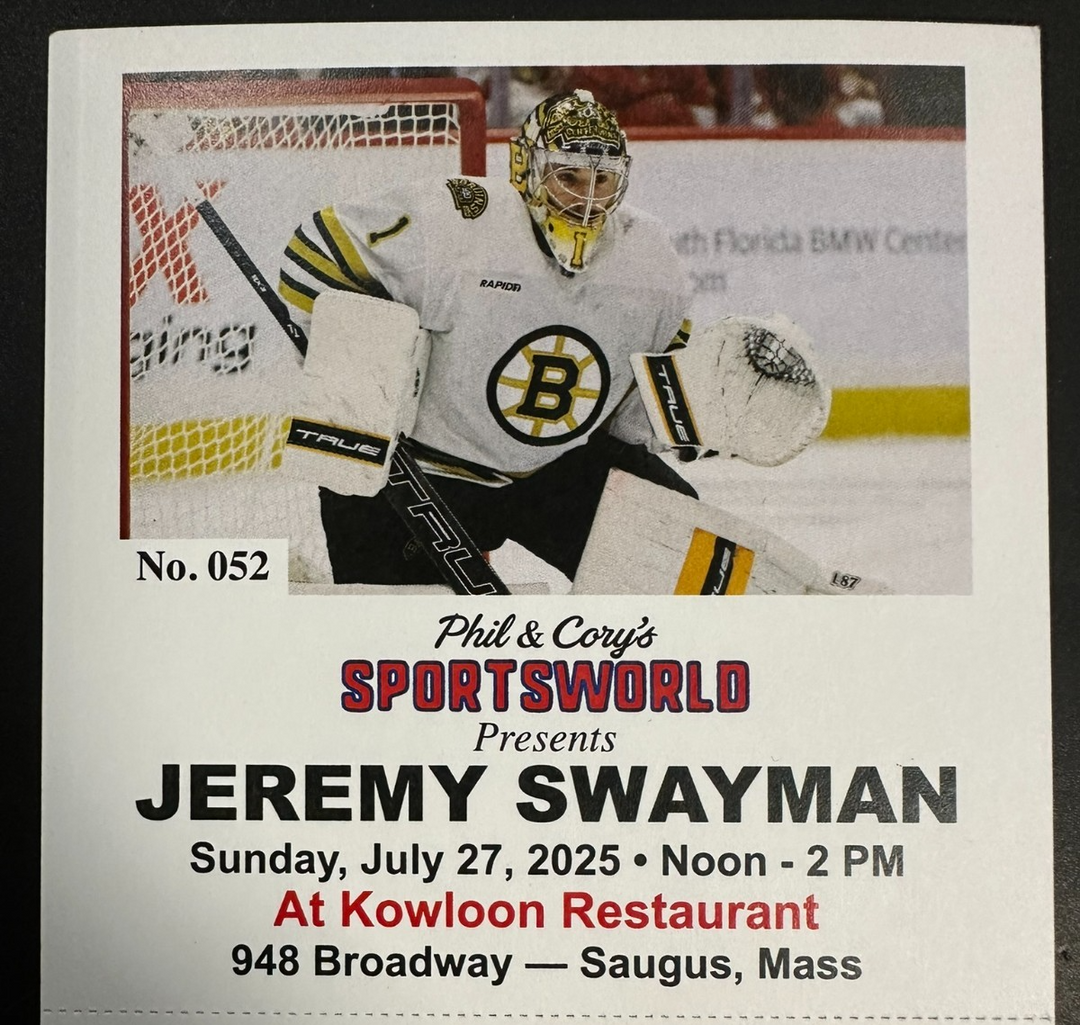 Jeremy Swayman Autographed Boston Bruins Mini Goalie Mask NHL JSA