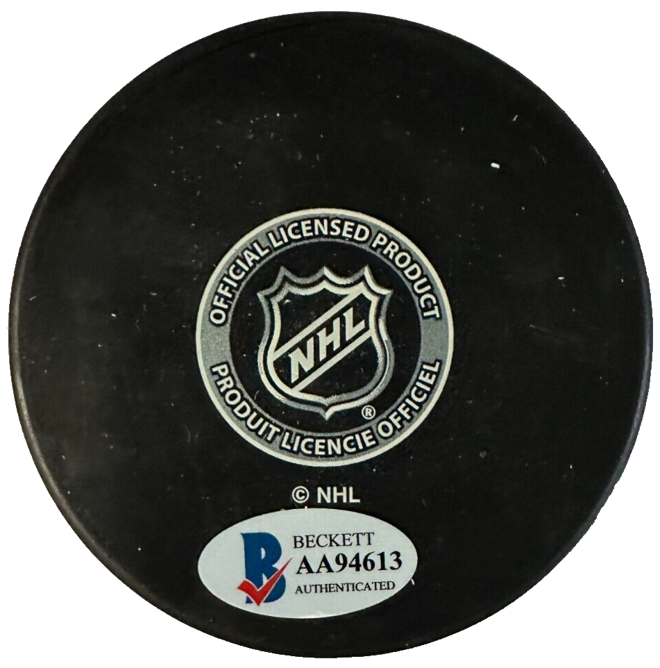 Tomas Kaberle Autographed Boston Bruins Hockey Puck BAS NHL