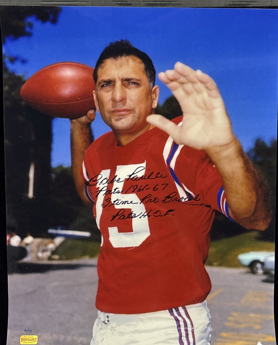 Babe Parilli New England Patriots HOF 16x20 Signed Picture COA