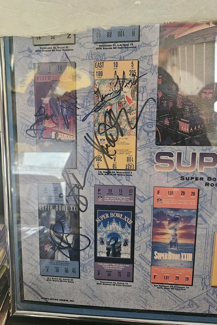 Superbowl XXVII Autographed Poster W/34 Signatures Namath Marino Ditka Shula JSA