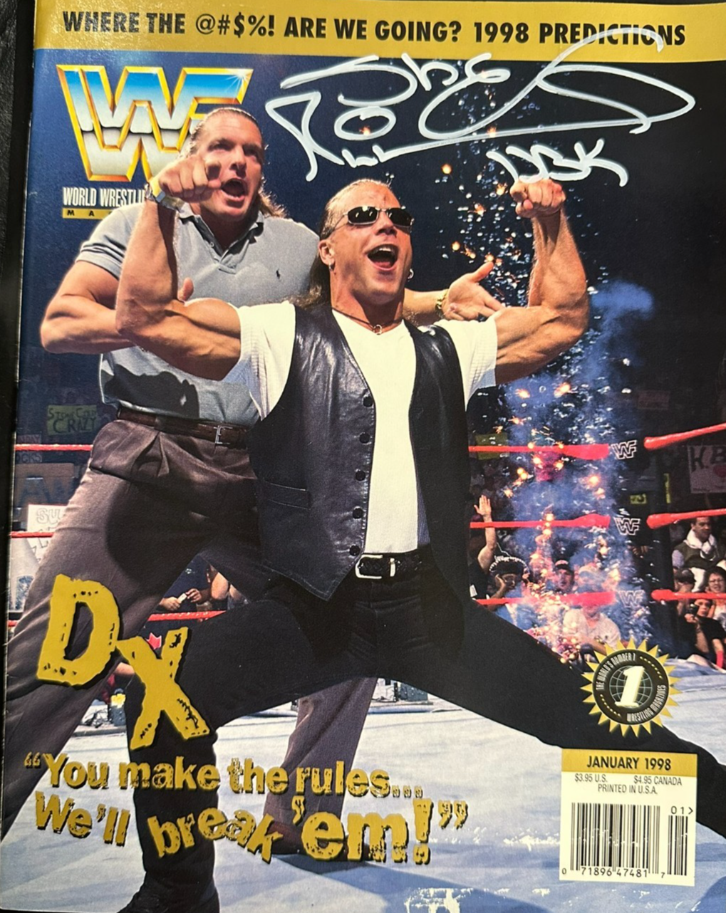 Shawn Michaels Autographed January 1998 Issue of WWF Wrestling Magazine