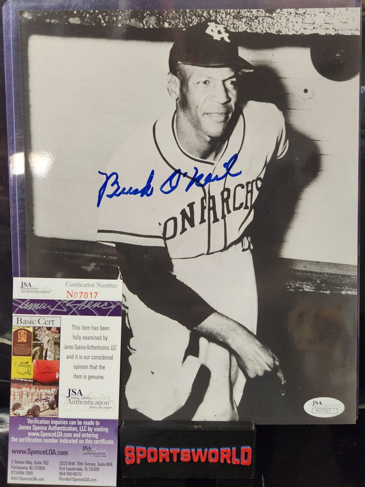 Buck O'Neil Signed 8x10 Photo Kansas City Monarchs HOF JSA COA