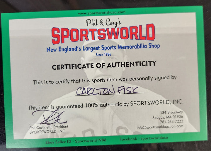 Carlton Fisk Signed Hall Of Fame Induction Card Boston Red Sox White Sox SGC COA