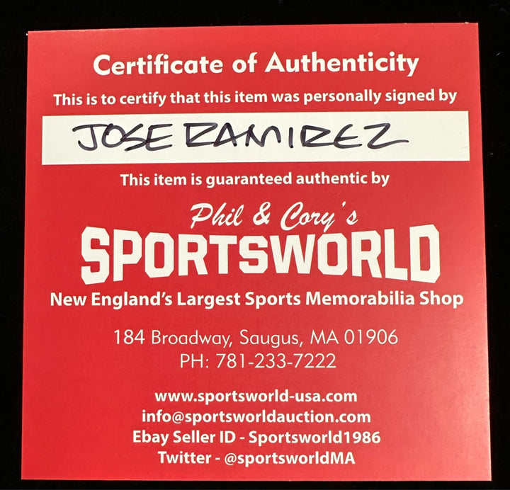 Jose Ramirez Autographed Official Major League Baseball Indians Guardians