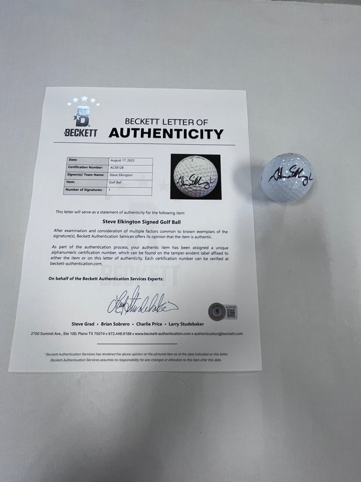 Steve Elkington Autographed Signed Golf Ball PGA W/Cube Beckett LOA