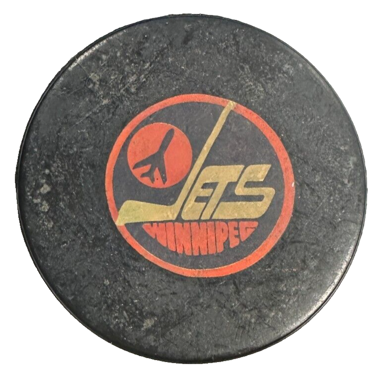 Vintage 1979-83 Winnipeg Jets Viceroy Game Used Hockey Puck NHL