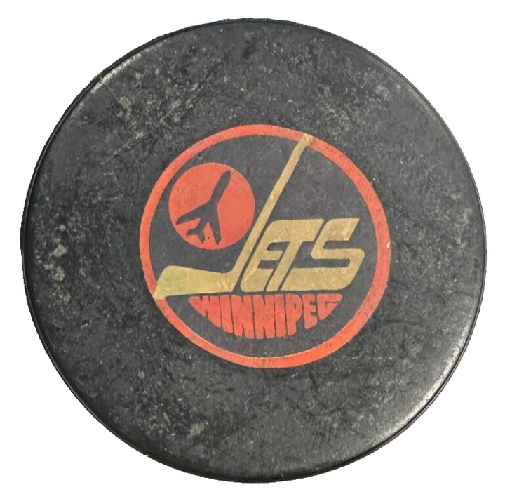 Vintage 1979-83 Winnipeg Jets Viceroy Game Used Hockey Puck NHL