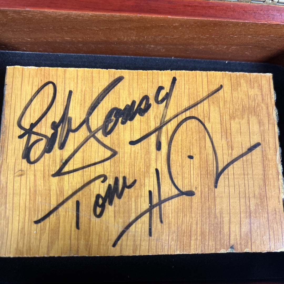 Bob Cousy & Tom Heinsohn Signed Authentic Boston Garden Parquet Piece Celtics