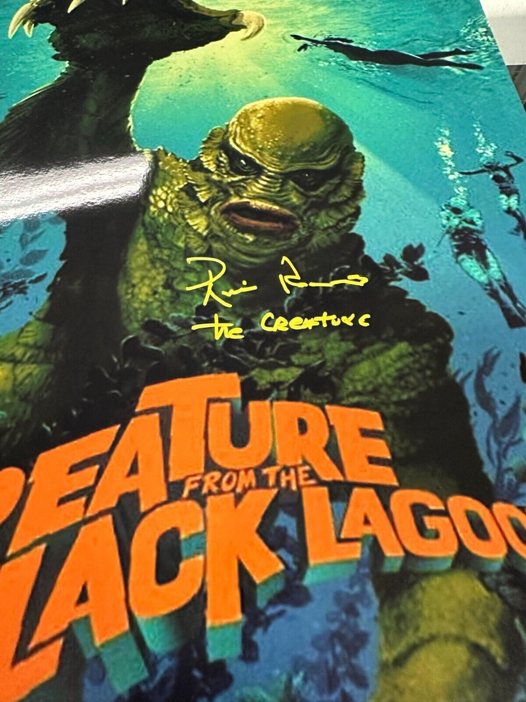 Ricou Browning Autographed Creature From the Black Lagoon 11x14 Poster Photo