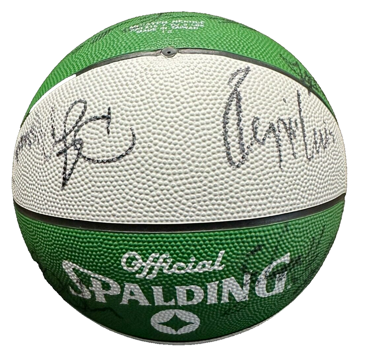1988-89 Boston Celtics Team Autographed Basketball Bird Parish McHale Lewis DJ