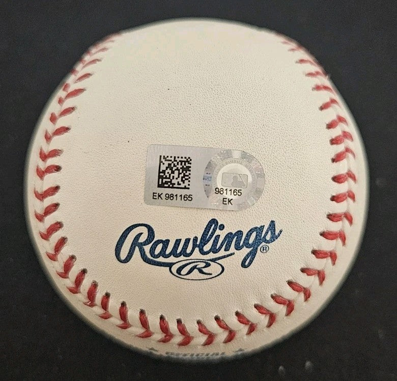 Jeff Nelson Signed Inscribed OML Baseball MLB Holo