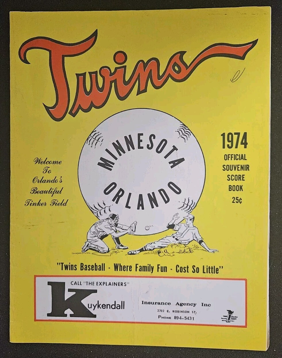 3/24/74 Red Sox vs. Twins Spring Training Program & Ticket Stub