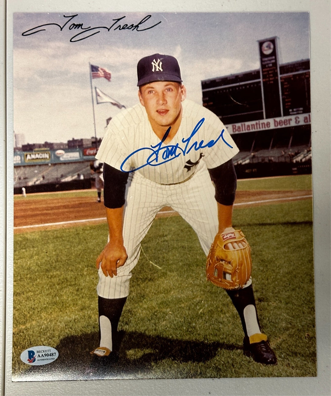 Tom Tresh Autographed New York Yankees 8x10 Photo BAS