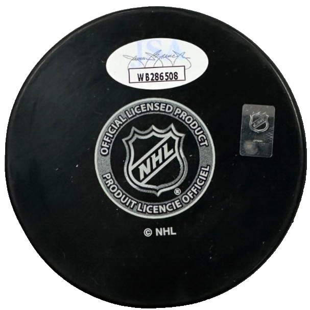 Jari Kurri Autographed Edmonton Oilers Hockey Puck W/ HOF 2001 JSA