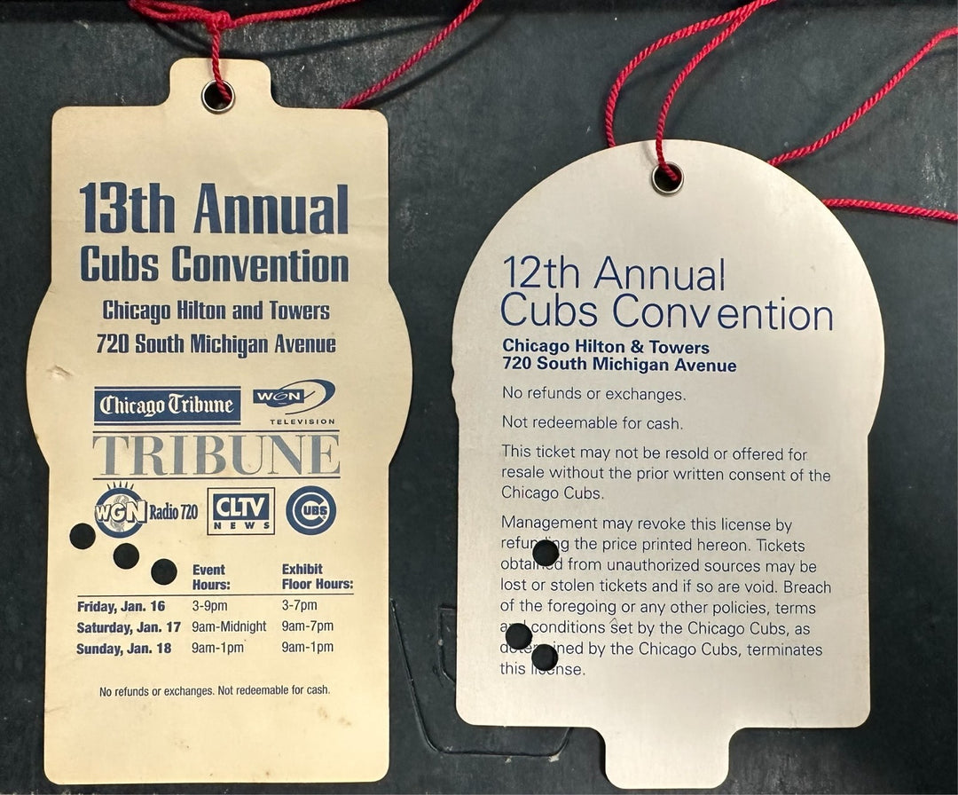 1997 & 1998 Chicago Cubs Convention Official Passes