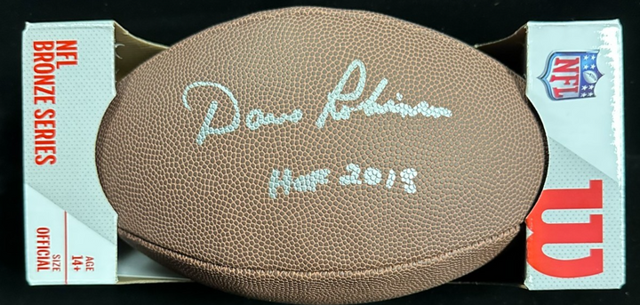 Dave Robinson Autographed Wilson NFL Football W/ HOF 2013 Packers