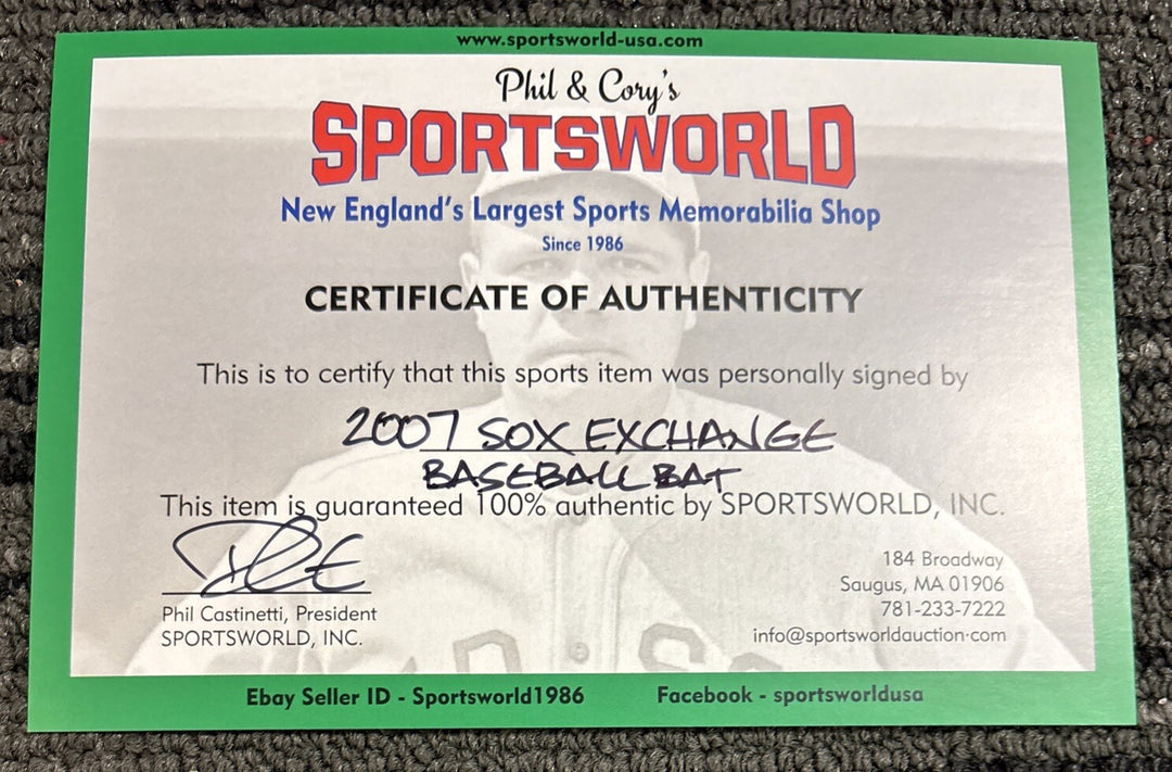 2007 Red Sox Fantasy Camp Signed Baseball Bat Lyons Pesky Stanley Bell Wise Etc.