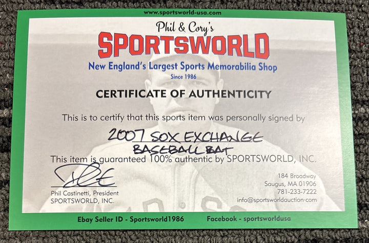 2007 Red Sox Fantasy Camp Signed Baseball Bat Lyons Pesky Stanley Bell Wise Etc.
