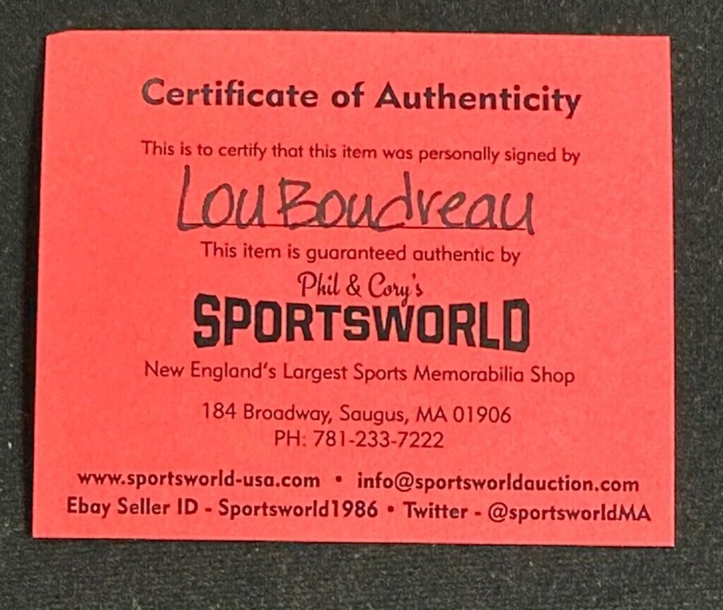 Lou Boudreau Autographed W/ HOF 1970 Official American League Baseball Indians