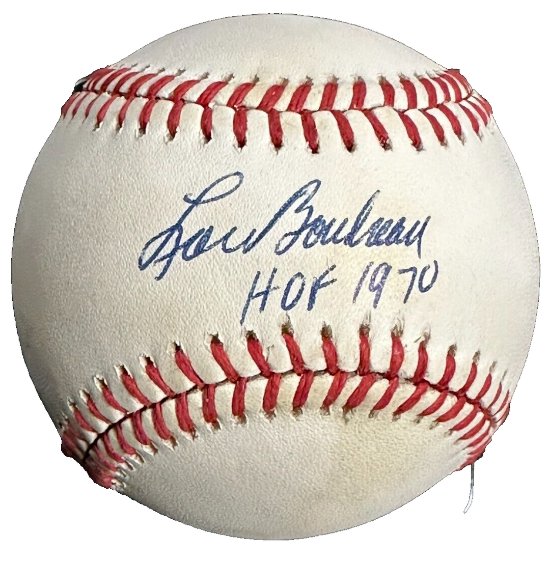 Lou Boudreau Autographed W/ HOF 1970 Official American League Baseball Indians