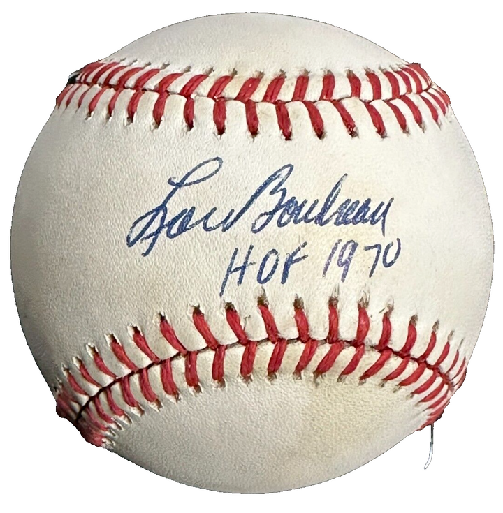 Lou Boudreau Autographed W/ HOF 1970 Official American League Baseball Indians
