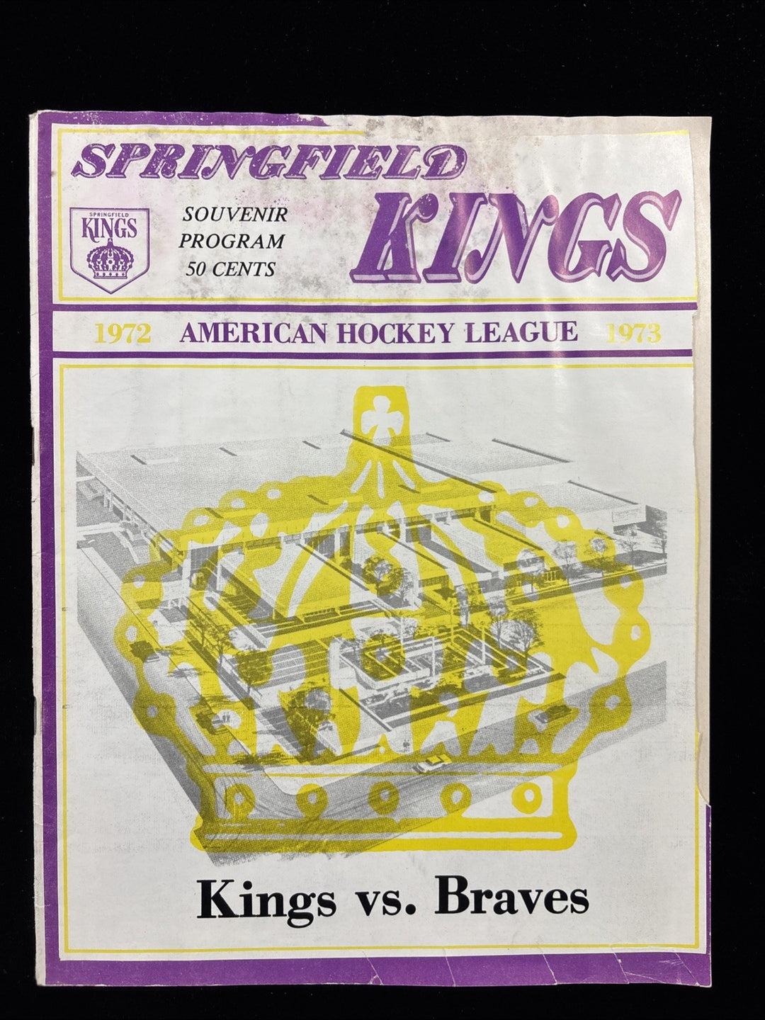 12/9/72 Springfield Kings vs. Boston Braves AHL Hockey Program