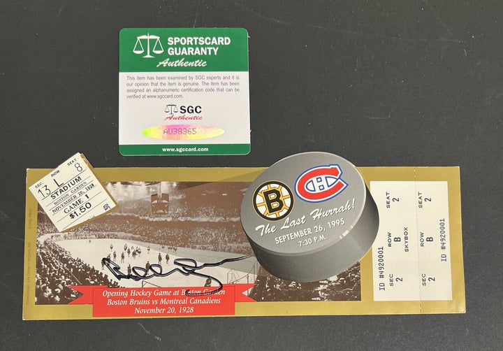 Bobby Orr Signed The Last Hurrah Ticket 9/26/95 SGC COA Boston Bruins