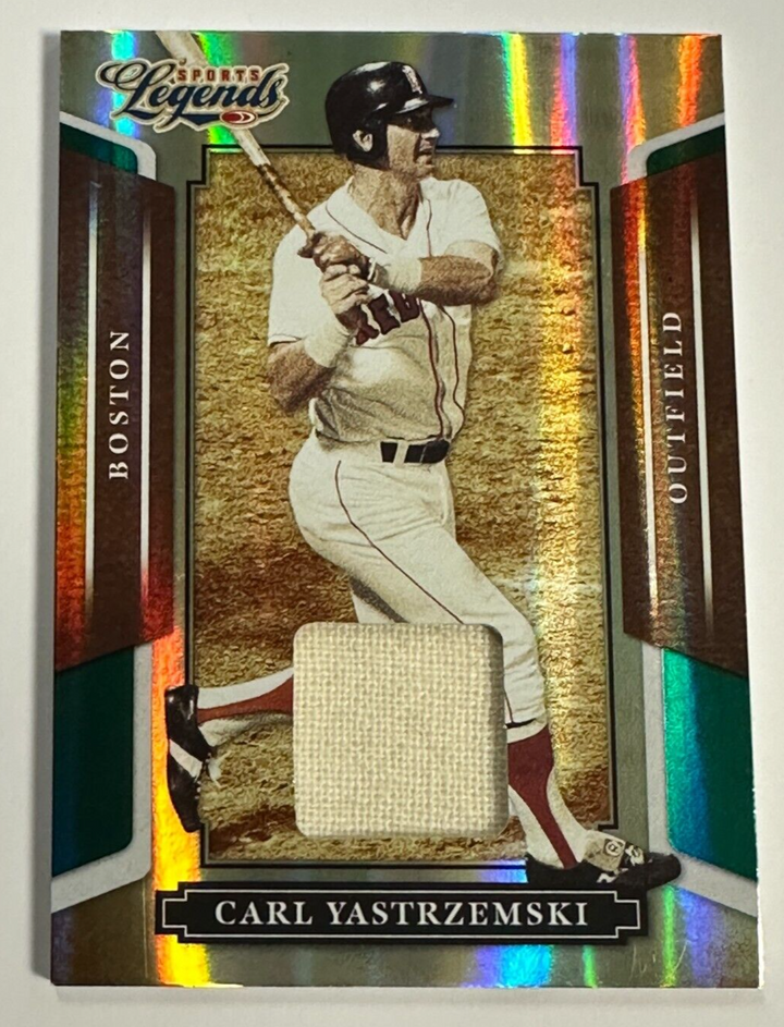 2008 Donruss Sports Legends Carl Yastrzemski Game Worn Jersey Card 4/5 Red Sox