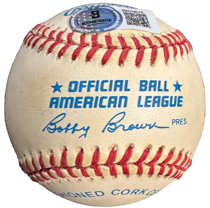 Gene Autry Autographed Official American League Baseball Angels BAS