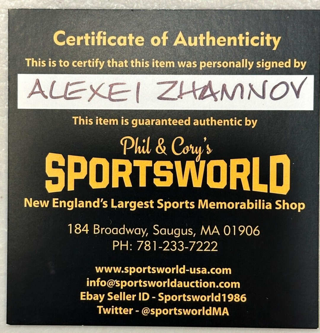 Alexei Zhamnov Autographed Boston Bruins Hockey Puck NHL