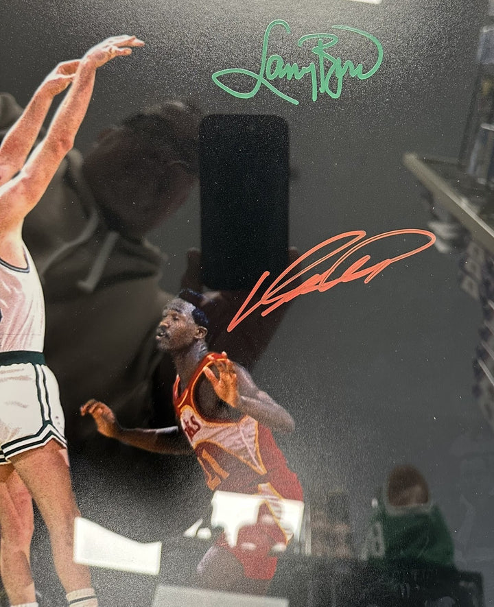 Larry Bird & Dominique Wilkins Autographed 16x20 Photo Framed BAS HOF