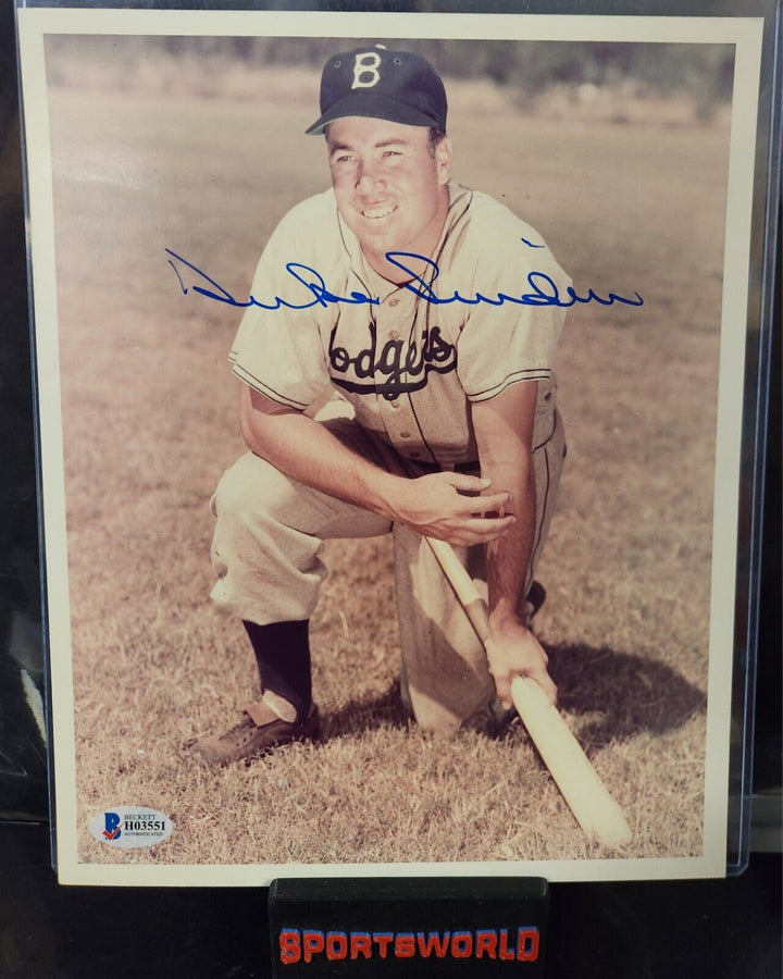 Duke Snider Signed 8x10 Photo Brooklyn Dodgers HOF BAS Beckett COA