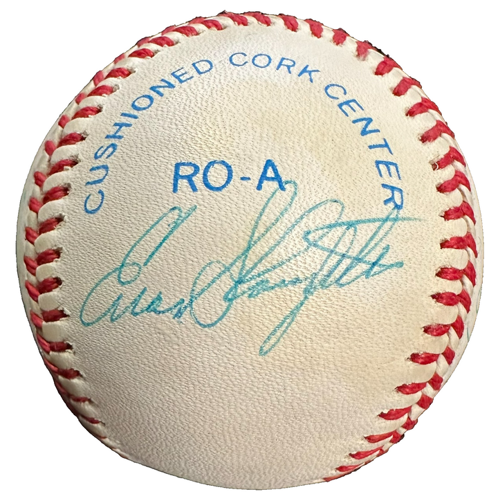 Baseball Hall of Famers Autographed OAL Baseball Roberts Spahn Kiner Mize Feller