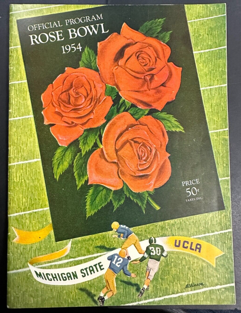 January 1, 1954 Rose Bowl Program Michigan State & UCLA 28-20 MSU