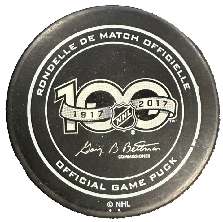 Marc Staal Autographed New York Rangers 90th Anniversary Game Puck