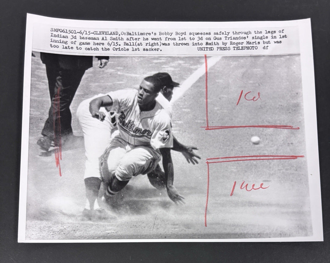 1950’s Original 7x9 Newspaper Wire Photo Bobby Boyd Al Smith Cleveland Baltimore