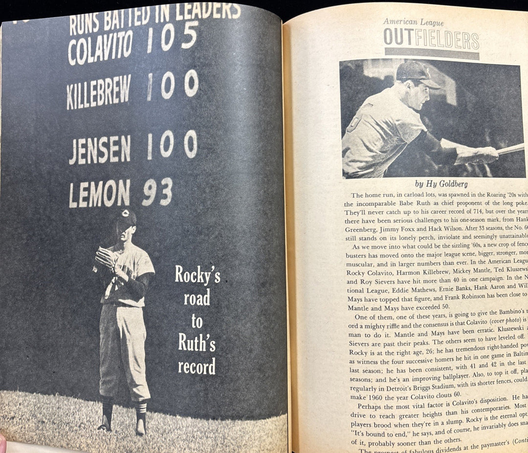 September 1960 Dell Baseball Magazine Whos Who With Rocky Colavito Cover