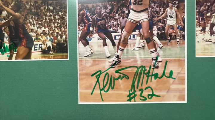 Larry Bird Robert Parish & Kevin McHale Autographed Framed Photos BAS HOF