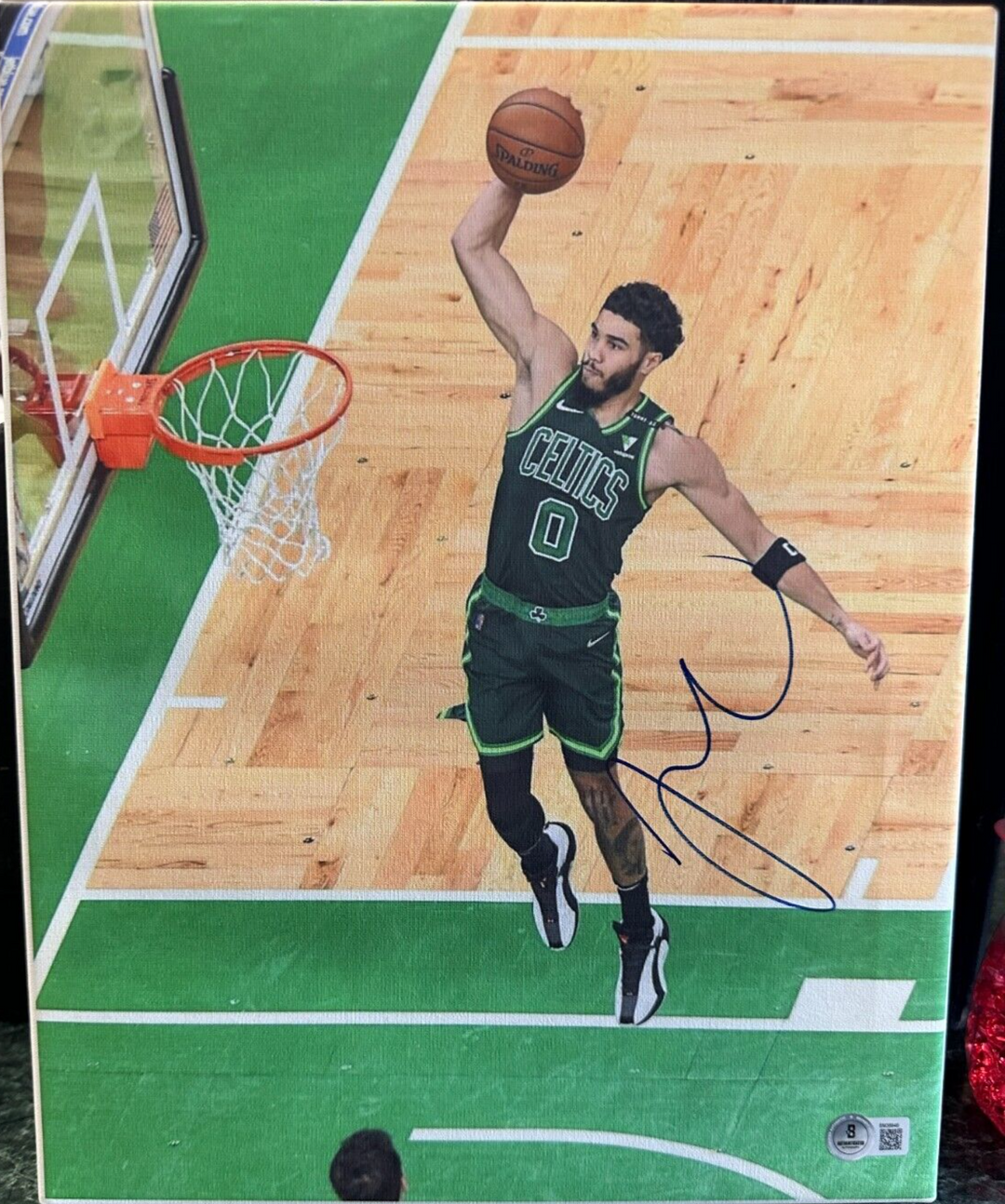 Jayson Tatum Autographed 11x14 Canvas Photo Boston Celtics BAS