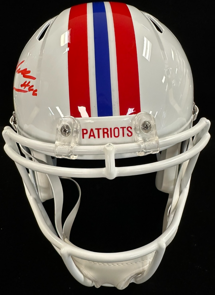 Will Campbell Signed New England Patriots Throwback Full Size Replica Helmet JSA