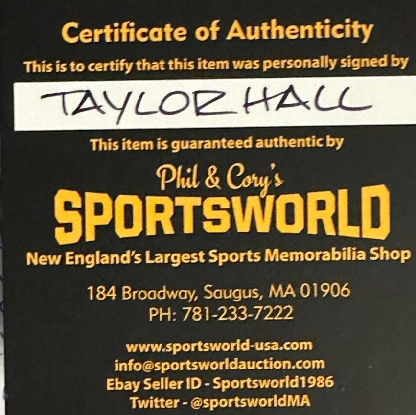 Taylor Hall Autographed Boston Bruins Hockey Puck NHL
