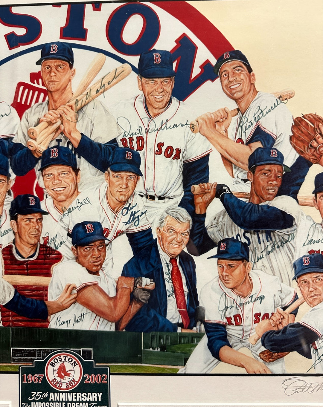 1967 Boston Red Sox AL Champions Signed 16x20 Photo Yaz Scott Lonborg Williams