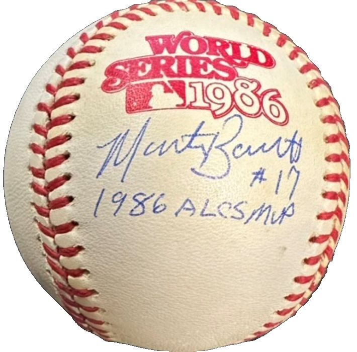 Marty Barrett Autographed 1986 World Series Baseball W/ 1986 ALCS MVP JSA