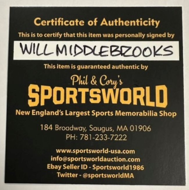 Will Middlebrooks Signed Fenway Park 100th Anniversary Baseball W/Debut 5-2-12