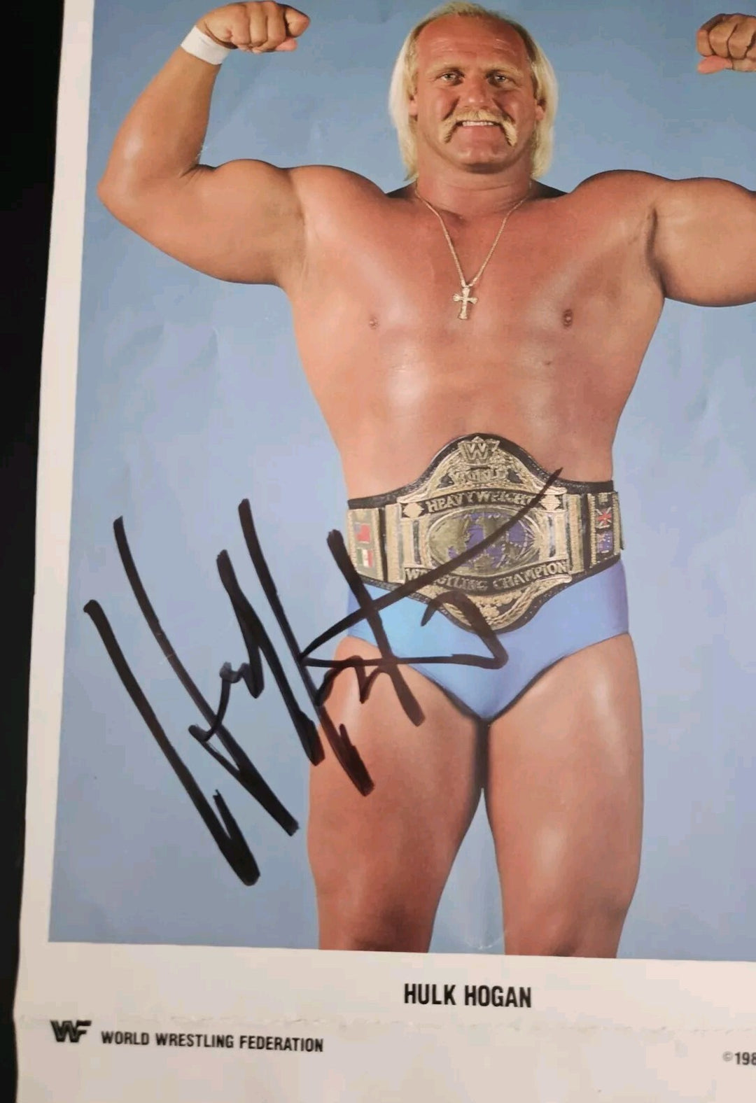 Hulk Hogan 1987 WWF Titan Sports Signed Promotional Photo BAS