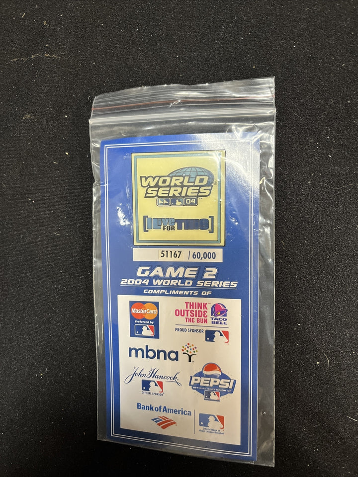 2004 World Series Game 2 Boston Red Sox 2" MLB Baseball Pin Button #ed To 60000
