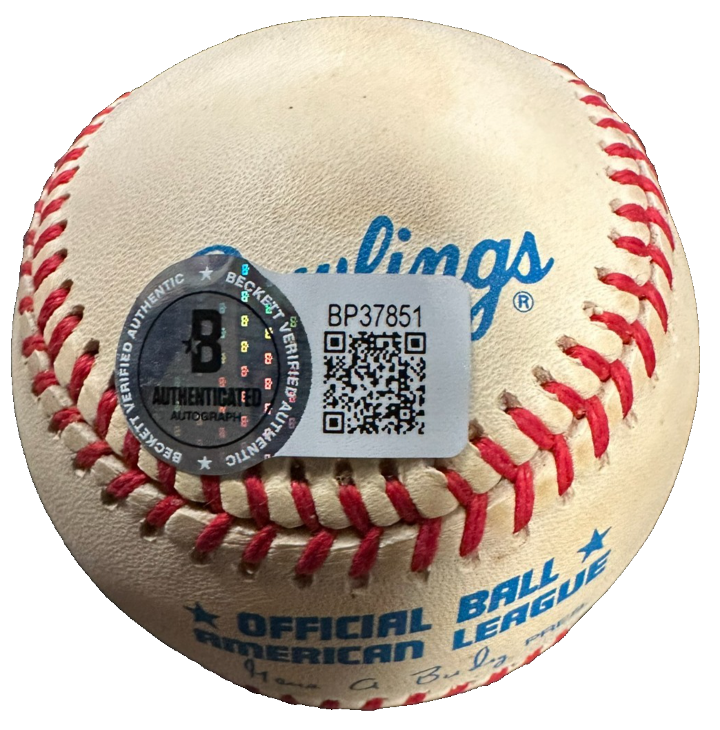 Birdie Tebbetts Signed Official American League Baseball W/ 1936-52 Insc BAS