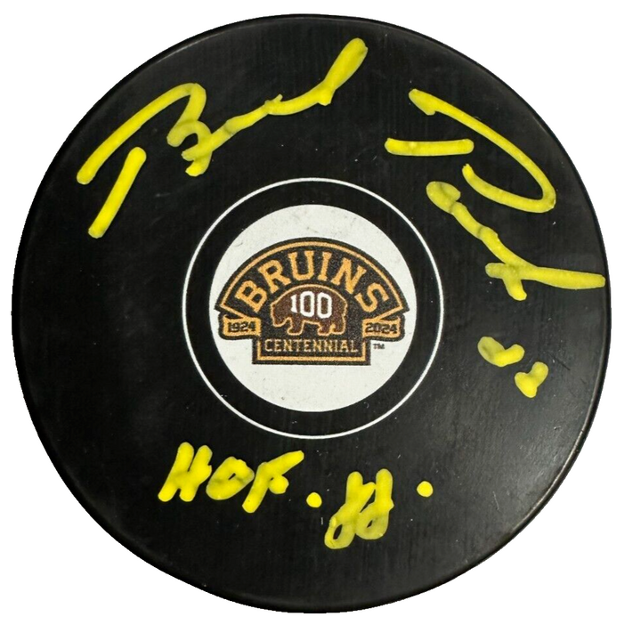 Brad Park Autographed Boston Bruins 100th Anniversary Puck NHL HOF