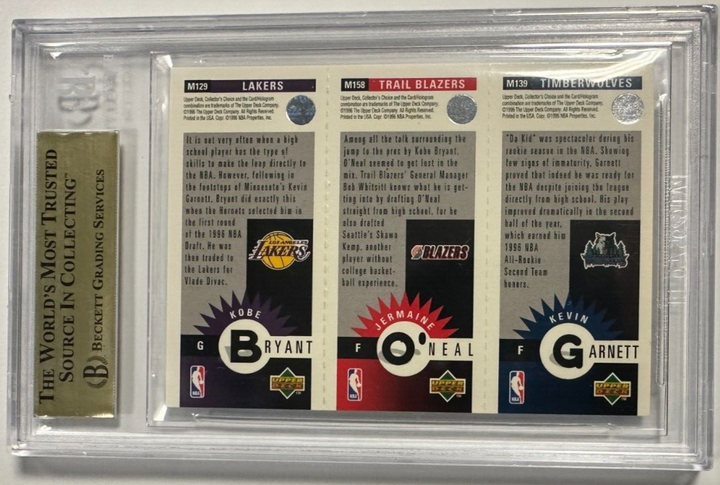 1996-97 Collector's Choice Kevin Garnett, Kobe Bryant O'Neal Rookie Card BGS 9.5