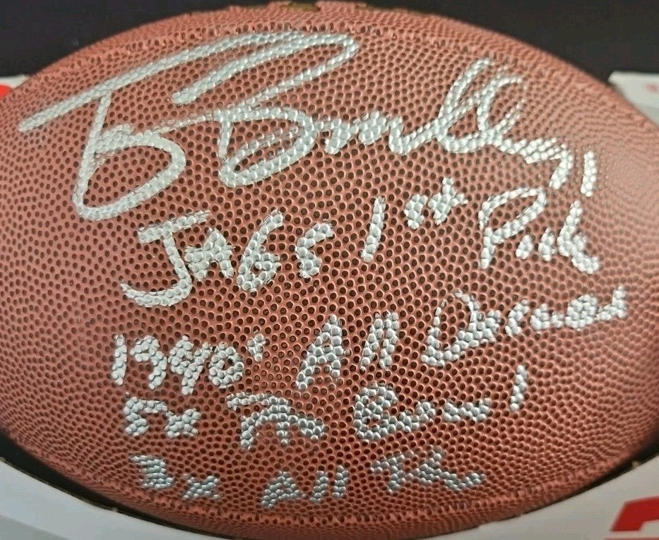 Tony Boselli Signed Wilson Duke Replica Football 4 Inscriptions PSA Holo